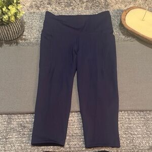 CALIA Women's Navy High Rise Knee Crop Leggings